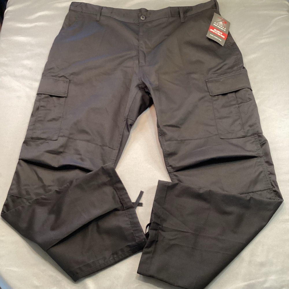 NWT Rothco 2971 Men’s Black Relaxed Fit BDU Cargo Pants XL Tactical Military